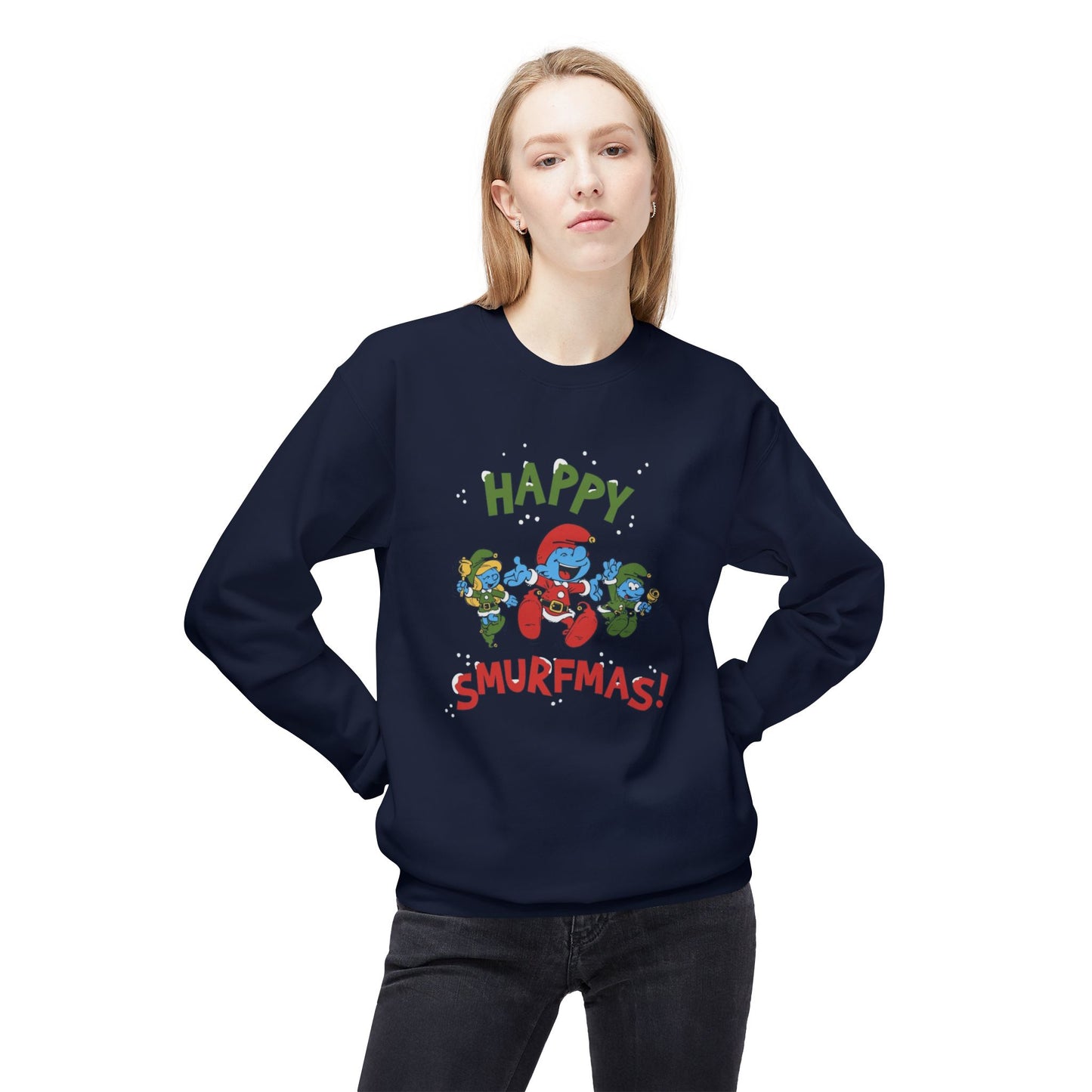 ‘Happy Smurfmas’ Festive Crewneck Sweatshirt