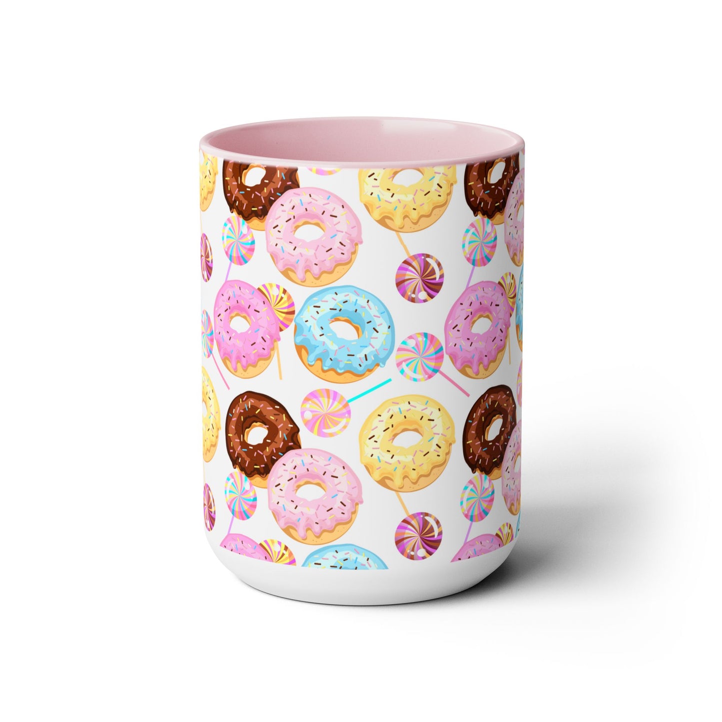 Sprinkled Donuts Two-Tone Mug | Pink or Light Blue