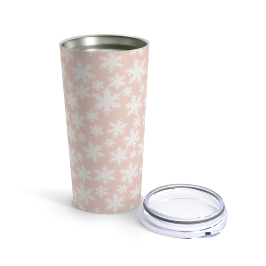 Holiday Tumbler, 20oz - Pastel Pink Snowflakes