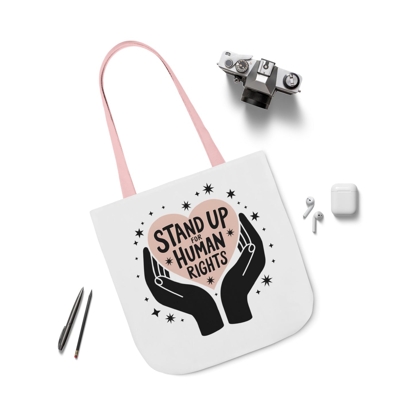 Canvas Tote, Colored Handles - Human Rights Eco-Friendly, 3 sizes