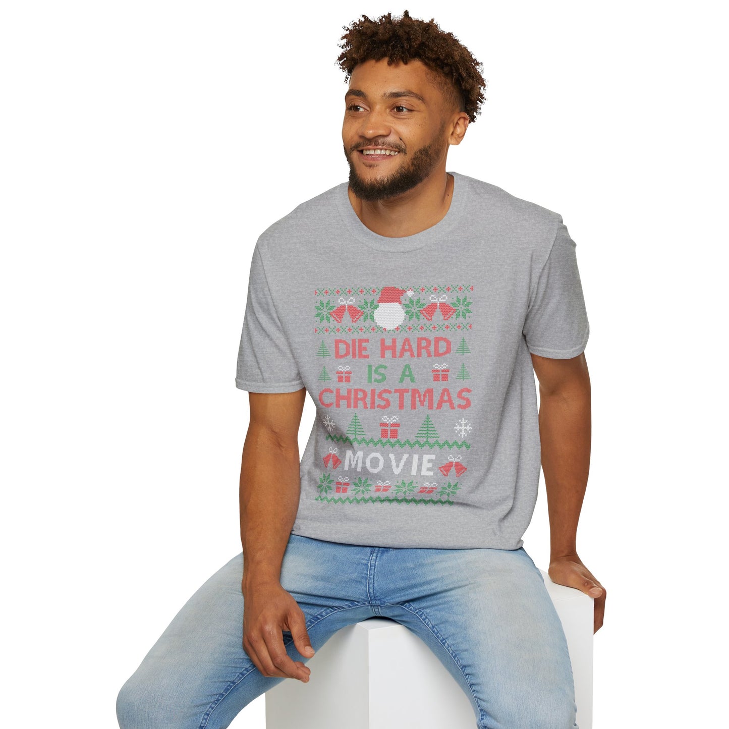 ‘Die Hard Is A Christmas Movie’ Funny Holiday Ugly Sweater Tee