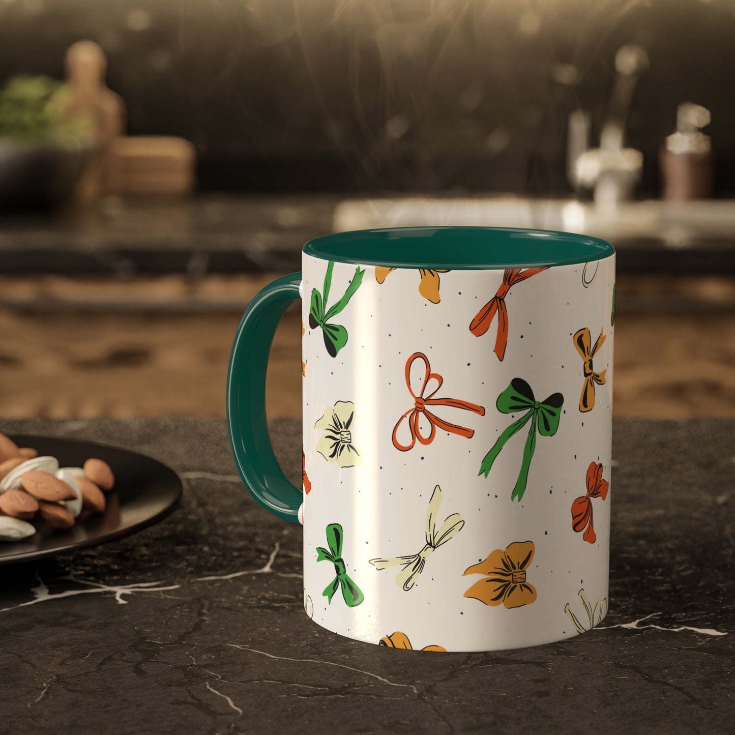 Coquette Bows #1 - 11 oz Mug, Green or Orange Interior