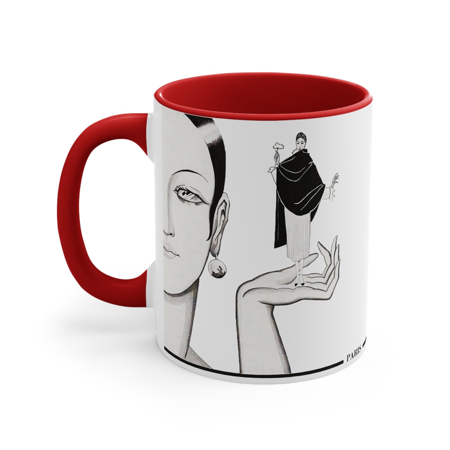 Paris Fashion Two-Tone Mug | Red, Black, Pink