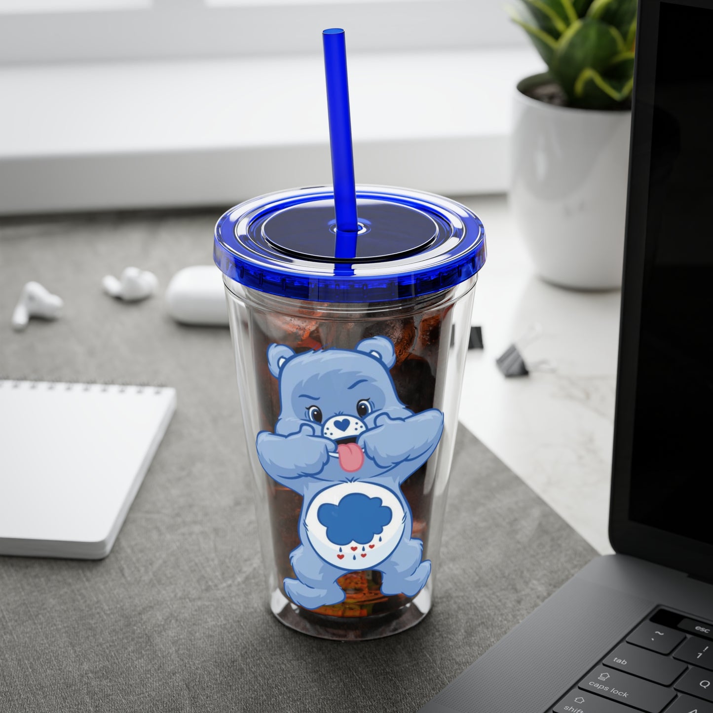 Care Bears 16oz Tumbler with Straw — Grumpy Bear