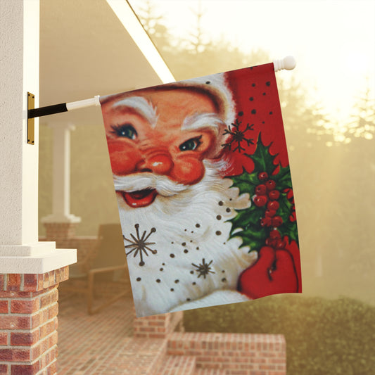 Fun Retro Santa Christmas Garden Flag or House Banner