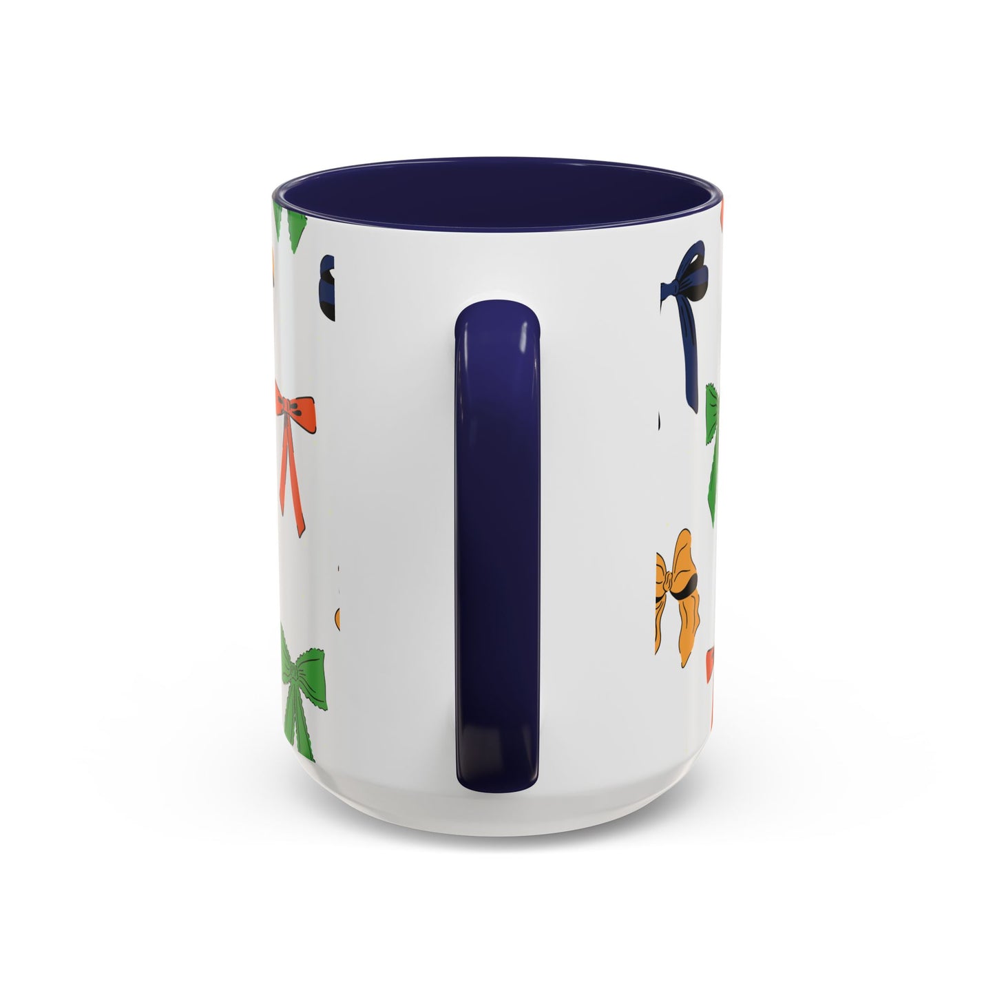 Coquette Ribbon Bows #3 | 15 oz. Mug, Navy Blue Interior