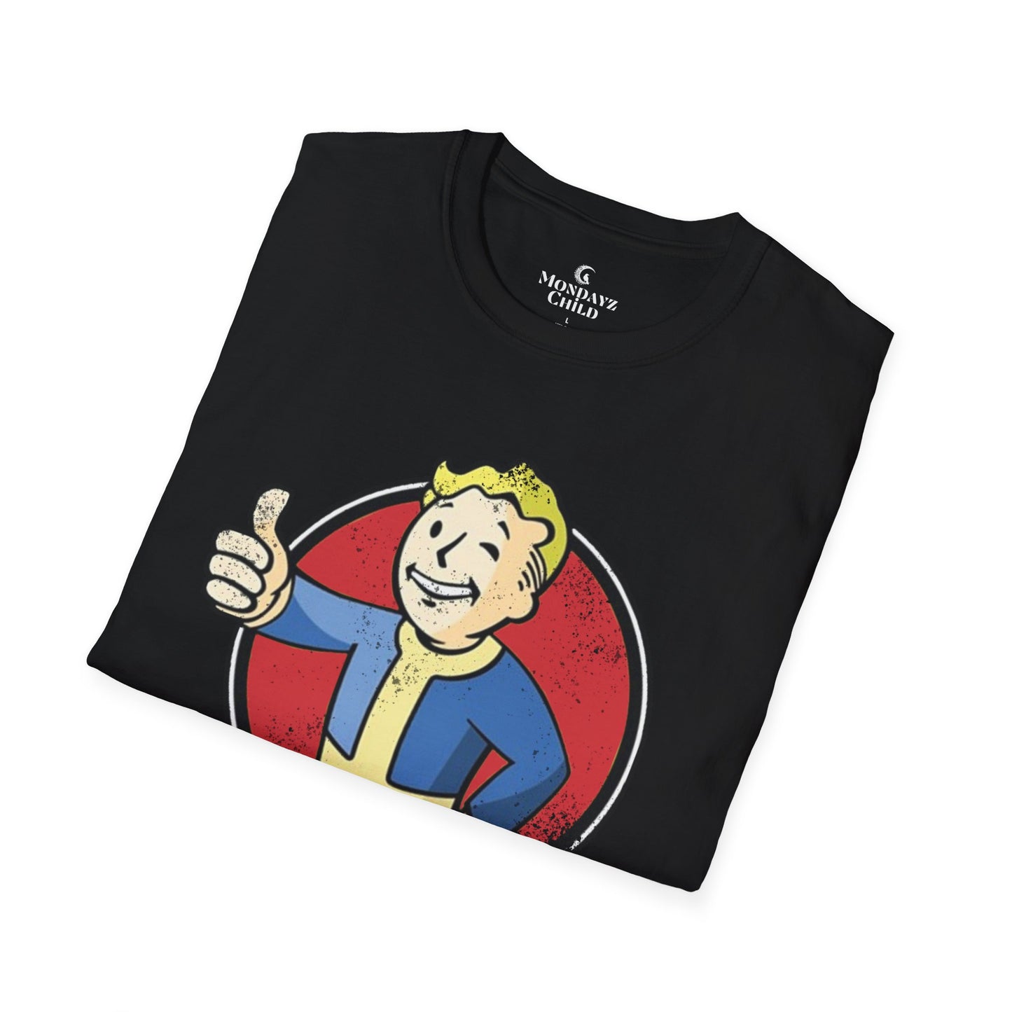 Fallout Distressed Vault Boy Black Unisex T-Shirt - up to 5X