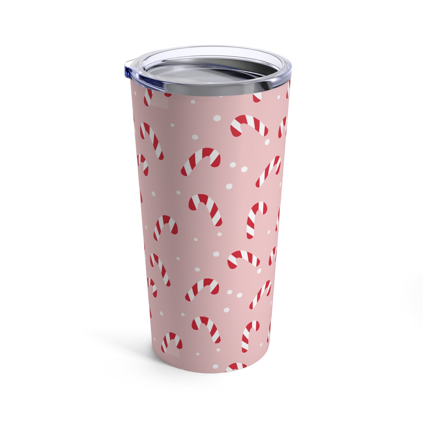 Holiday Tumbler, 20oz - Peppermint Pink Candy Canes