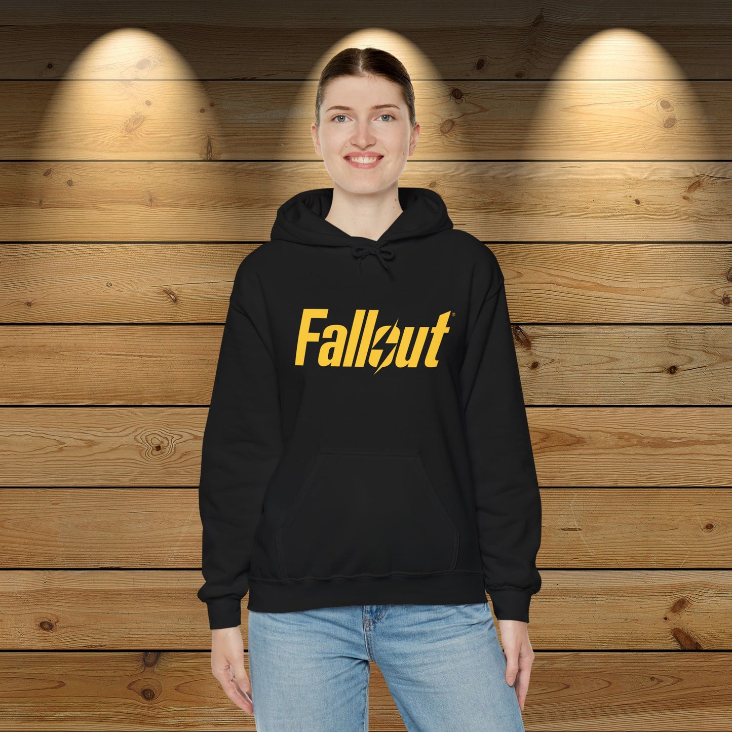 Fallout Logo Unisex Black Hoodie | up to Plus Size 5X