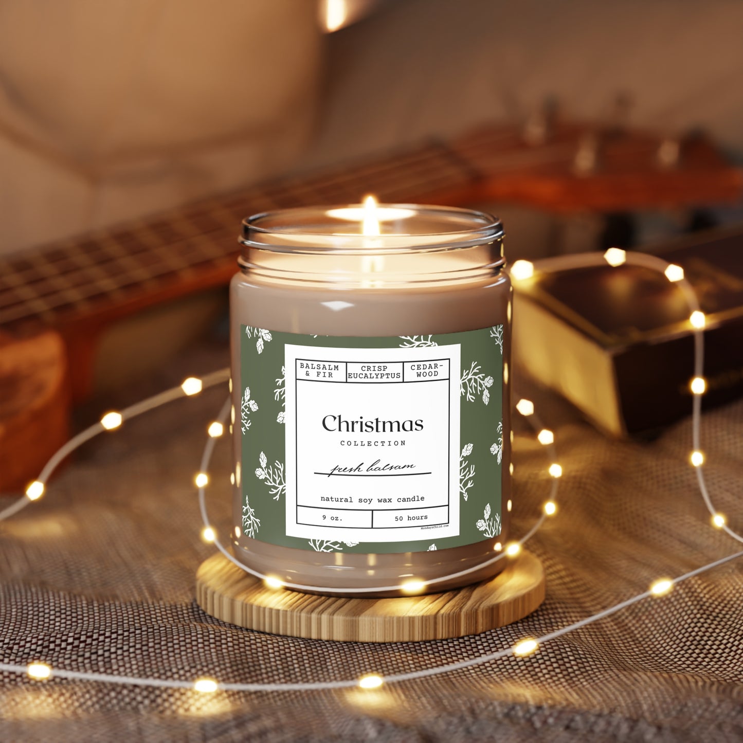 Fresh Balsam Natural Soy Candle with Lid, 9oz