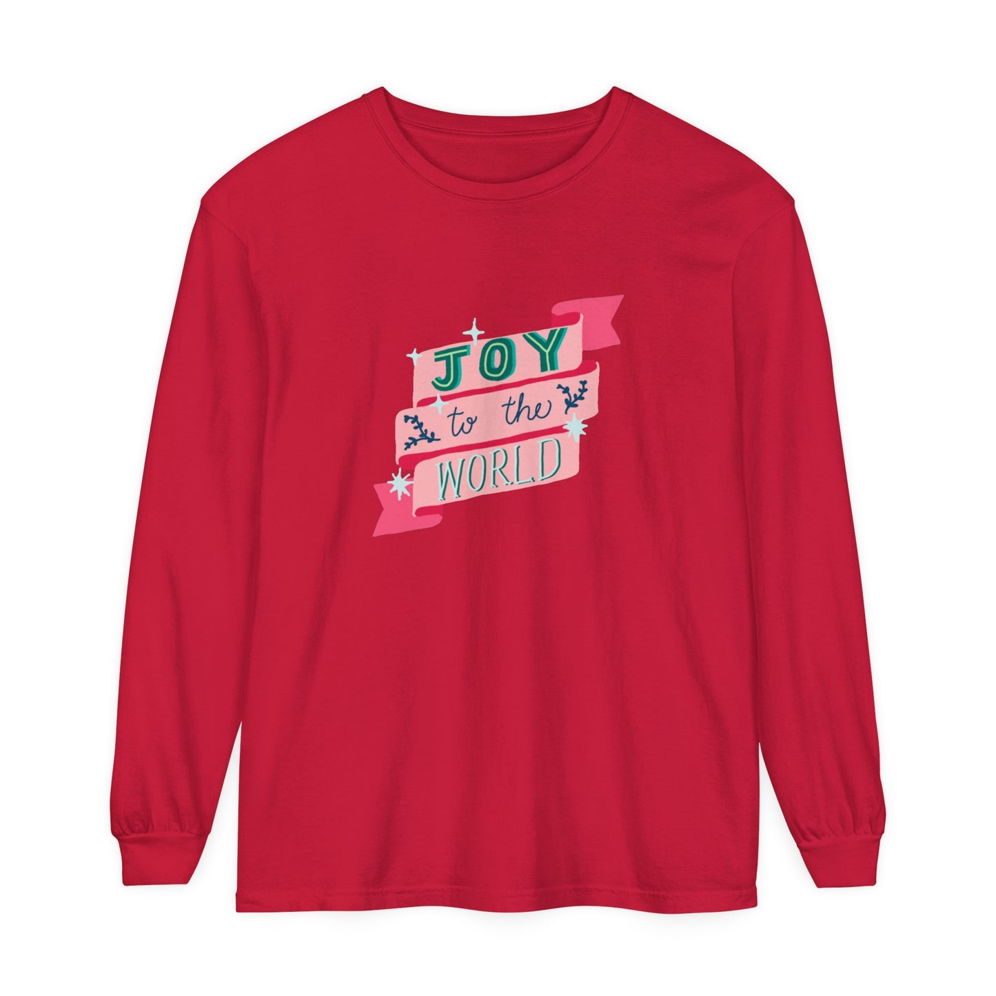 Candy Christmas “Joy to the World” Unisex Long Sleeve Tee