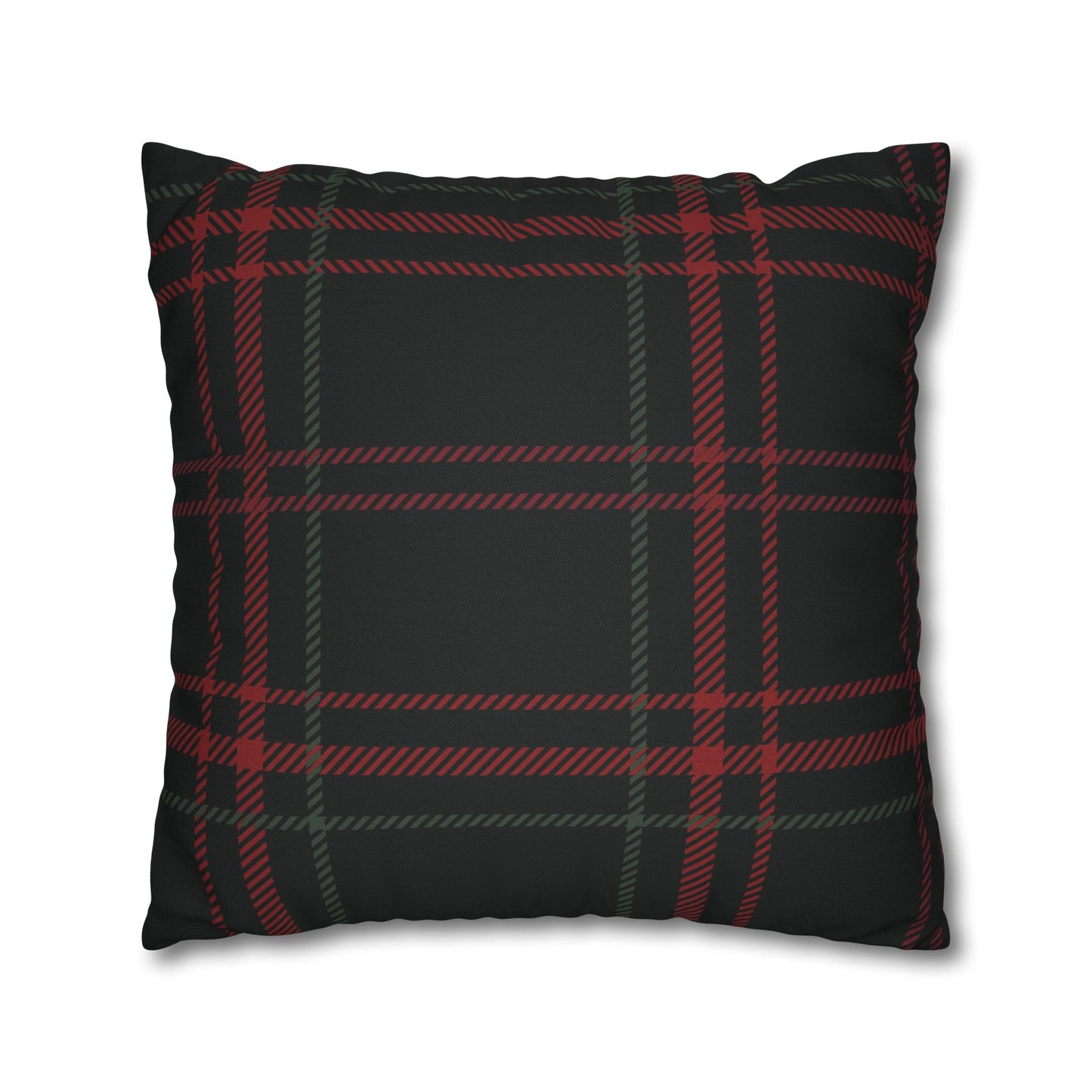 Festive Nutcrackers on Christmas Plaid Square Pillow Case