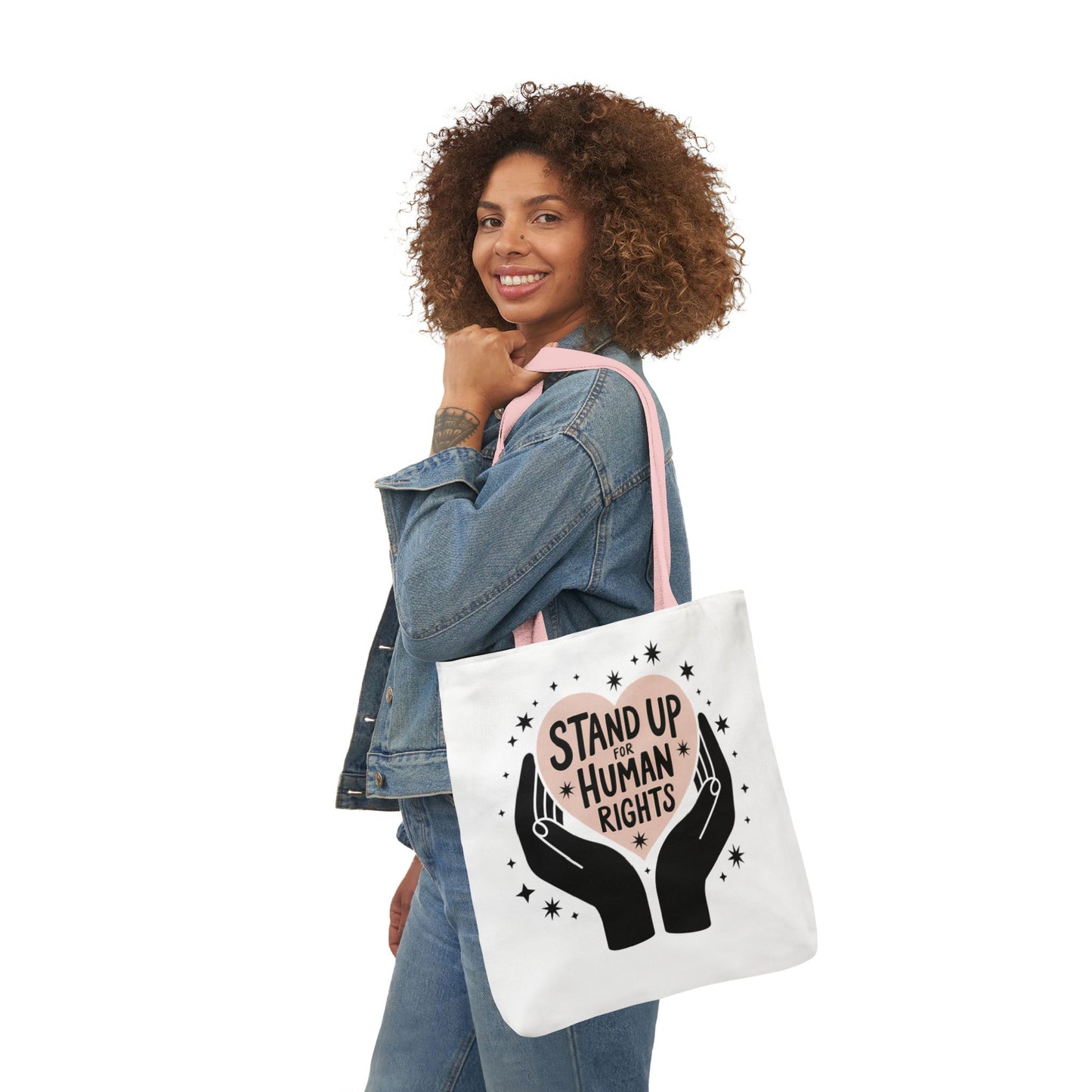Canvas Tote, Colored Handles - Human Rights Eco-Friendly, 3 sizes