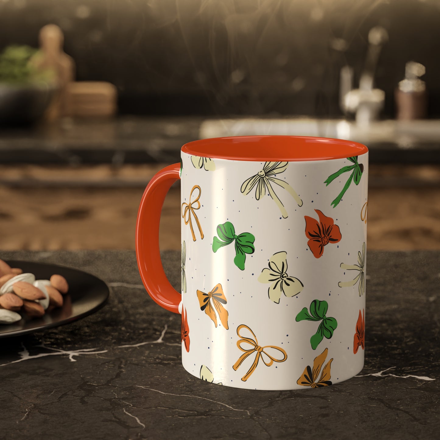 Coquette Bows #2 - 11 oz Mug, Green or Orange Interior