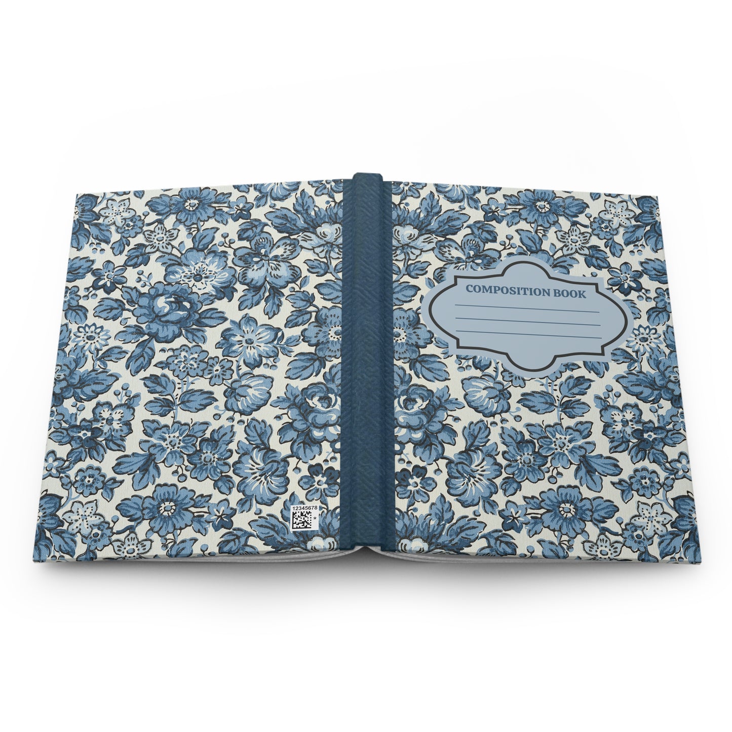 Blue Posies Hardcover Lined Journal