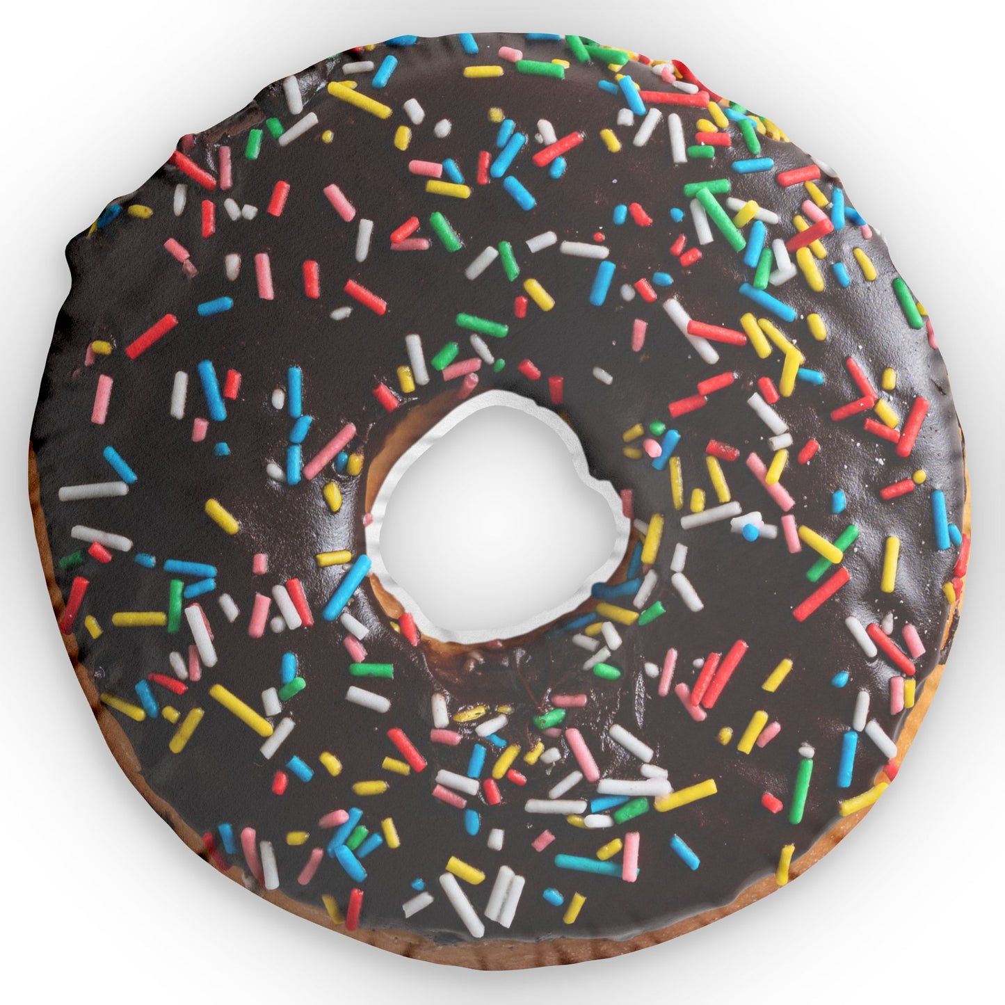 Donut Shaped Pillow, Chocolate Frosted with Sprinkles