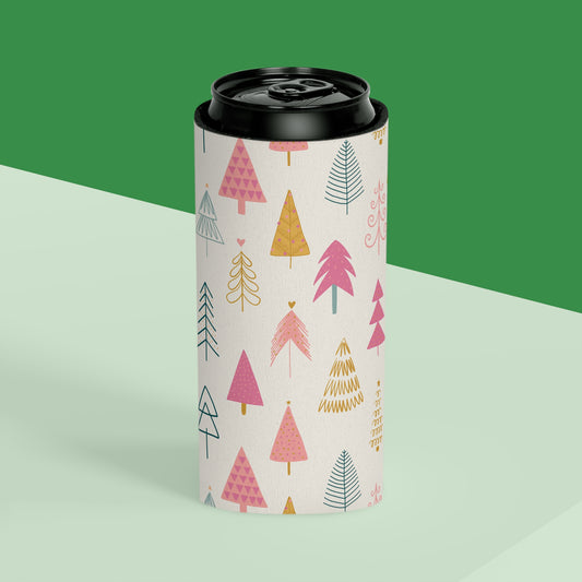 Can Cooler, Standard or Slim Size - Whimsy Christmas Tree