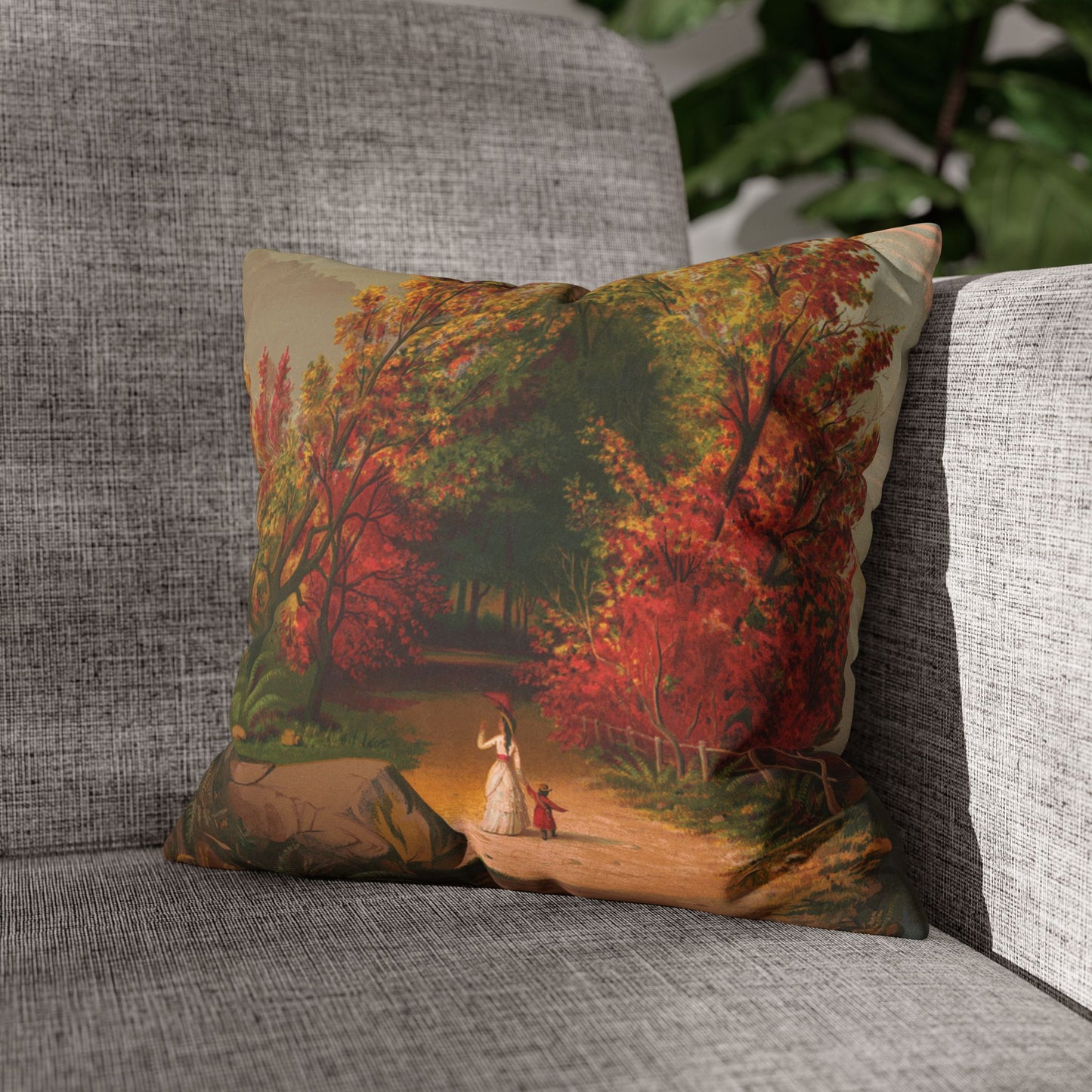 Autumn Days Faux Suede Square Pillowcase