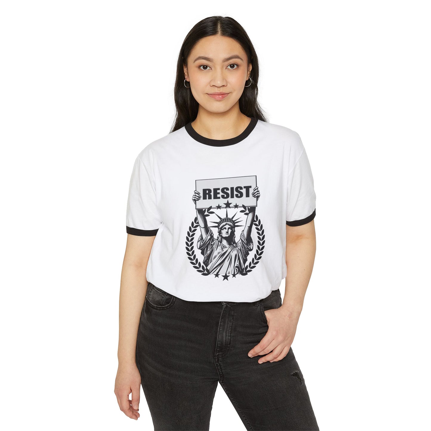 Lady Liberty RESIST Unisex Ringer Tee