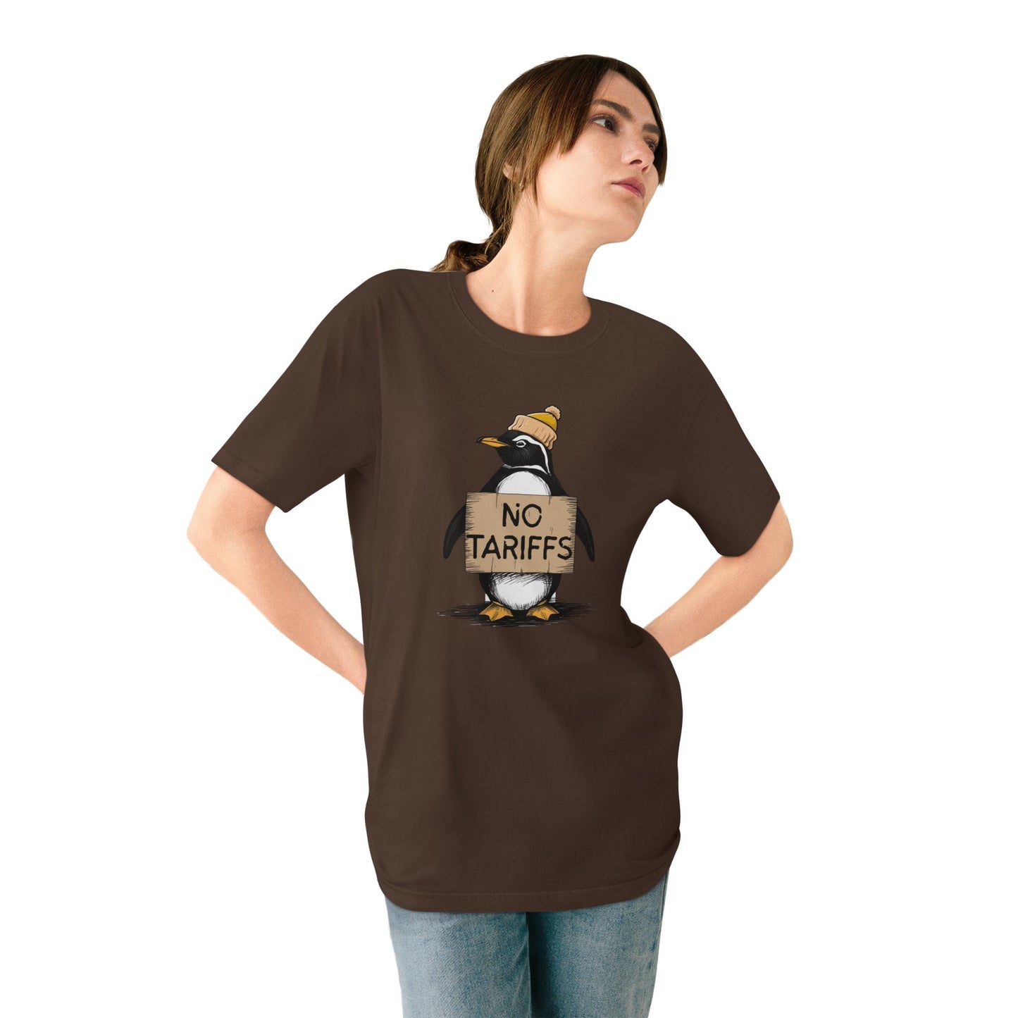 Organic Unisex Tee - ‘NO TARIFFS’ Penguin