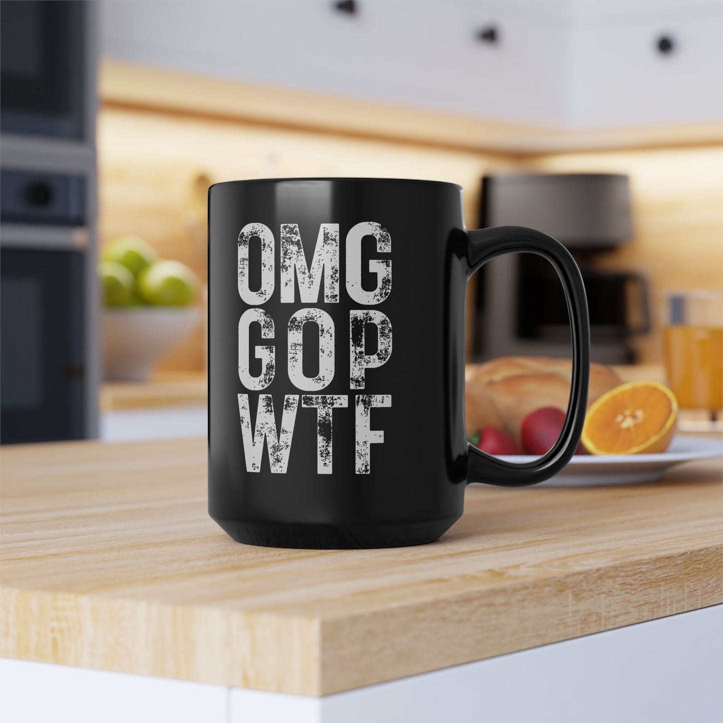 ‘OMG GOP WTF’ Black Ceramic Mug, 11oz/15oz