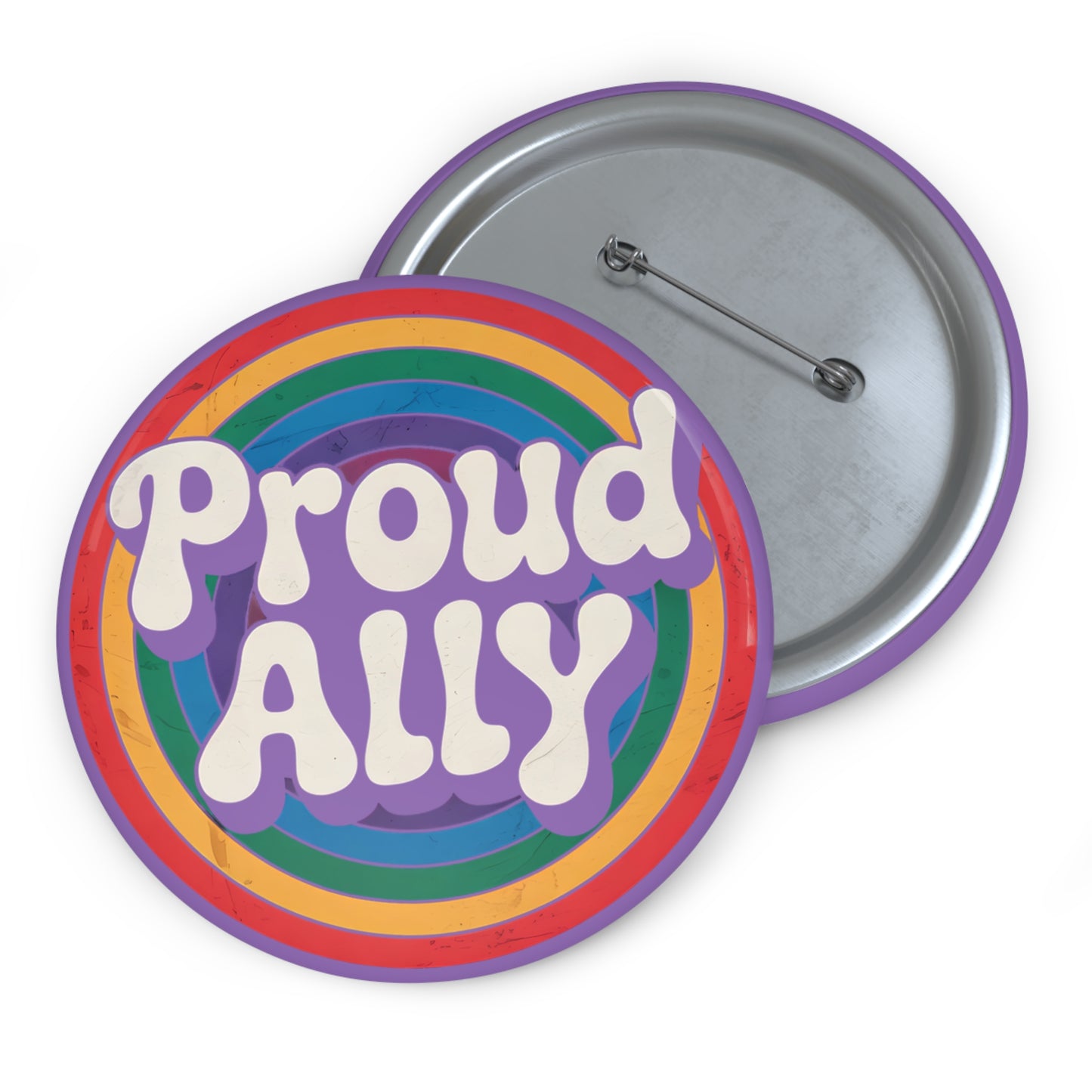PROUD ALLY Statement Pin in purple