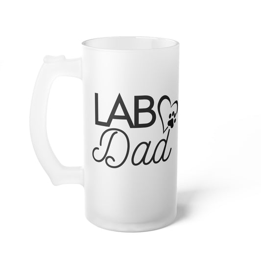 LAB DAD 16oz Frosted Glass Beer Mug