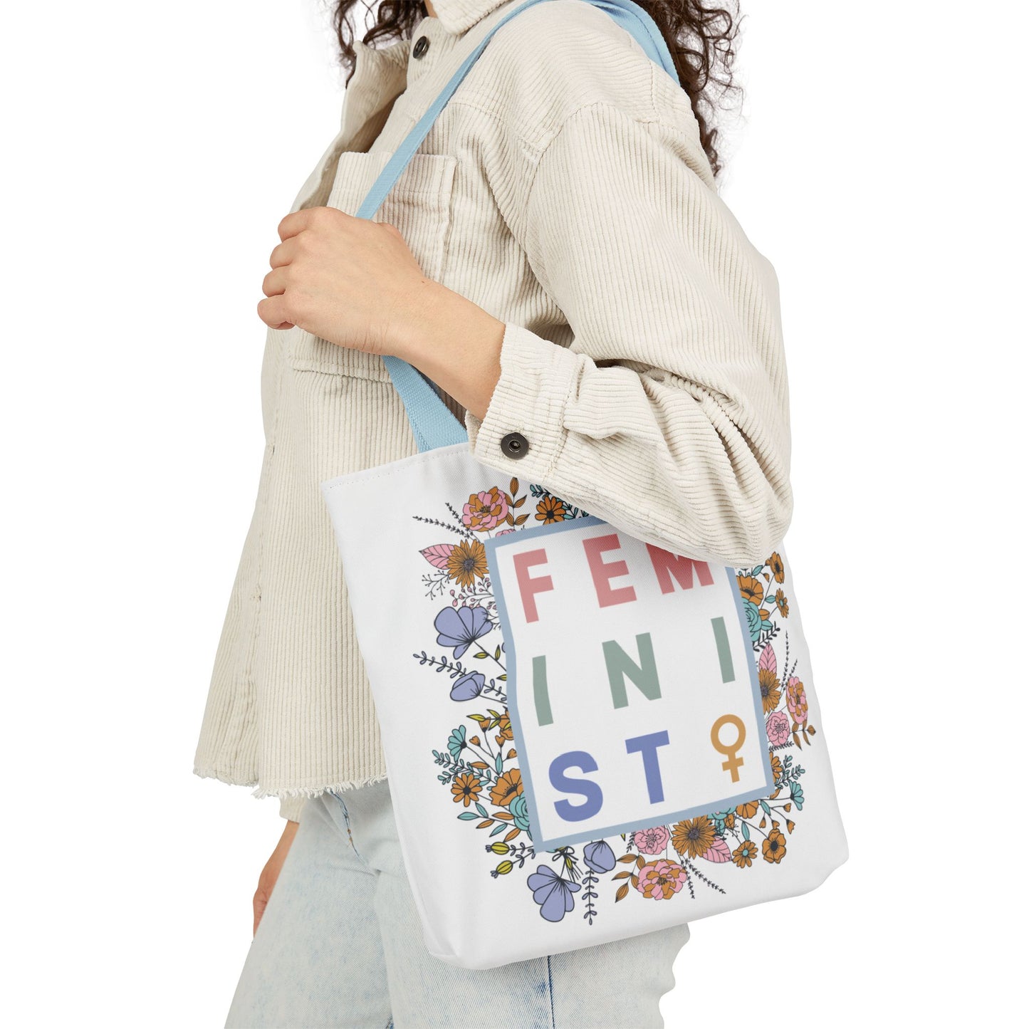 Feminist Floral Canvas Tote, 3 sizes