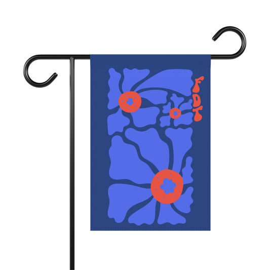 Garden Flag - ‘FDT’ Red & Blue Floral