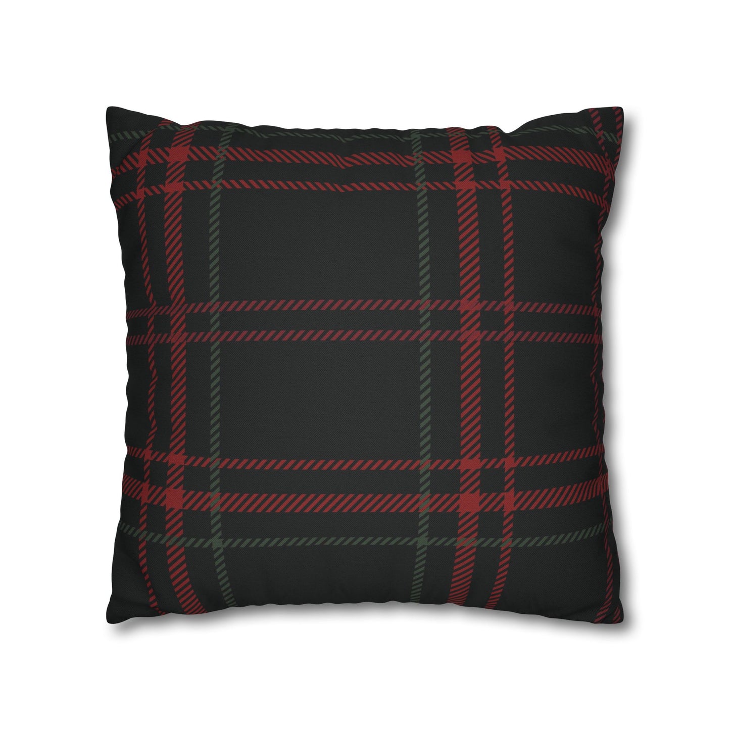 Festive Nutcrackers on Christmas Plaid Square Pillow Case