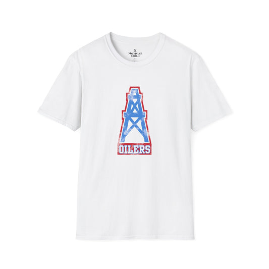 Houston Oilers Distressed Oil Derrick Unisex T-Shirt | Up to 5X