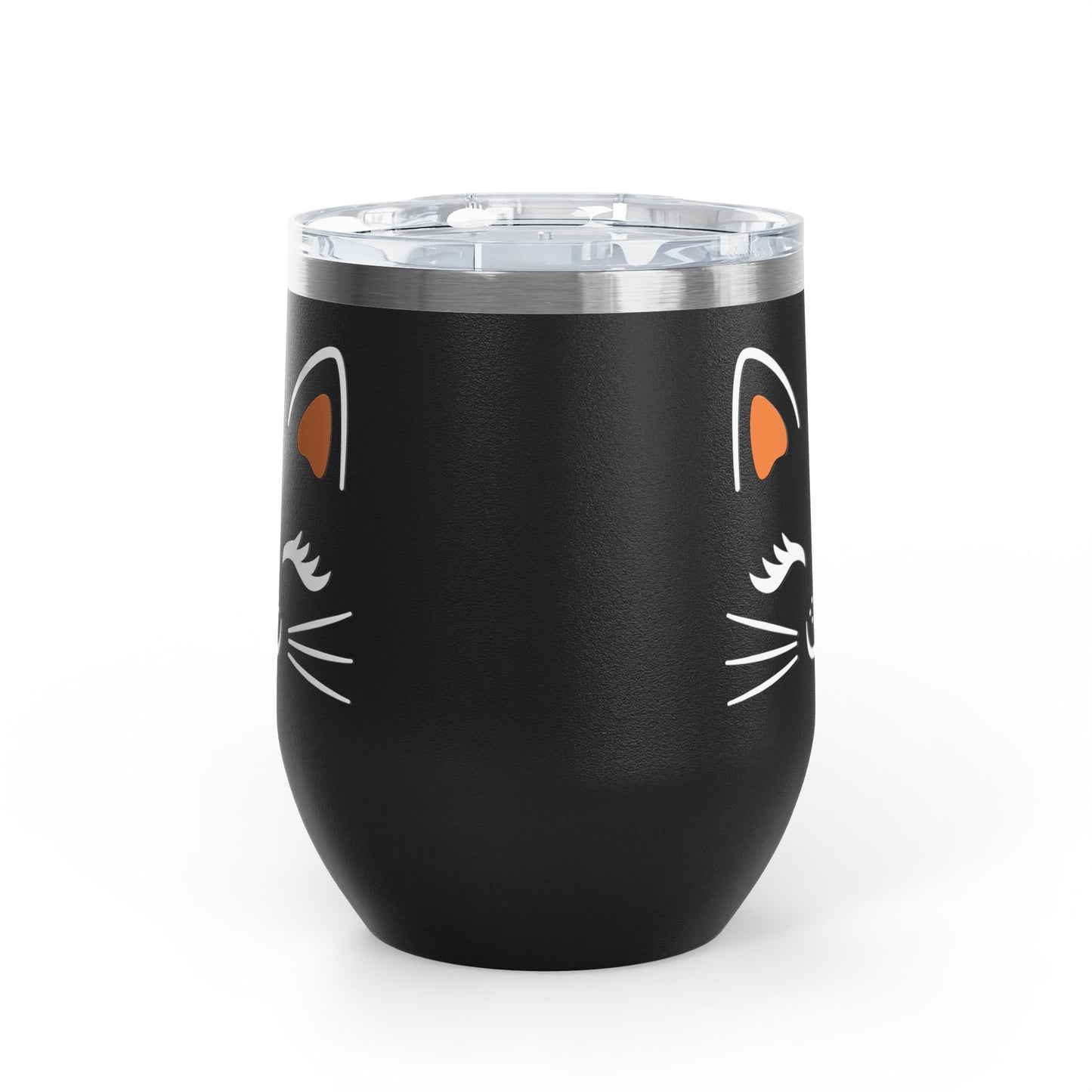 Wine Tumbler, 12oz - Black Cat