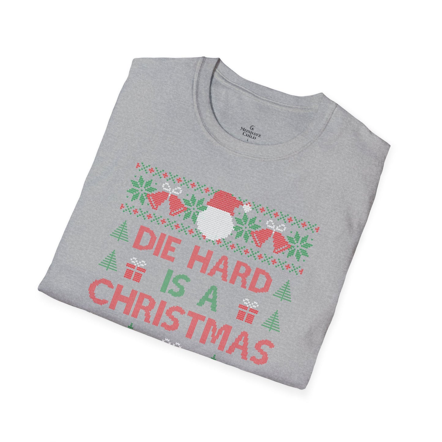 ‘Die Hard Is A Christmas Movie’ Funny Holiday Ugly Sweater Tee