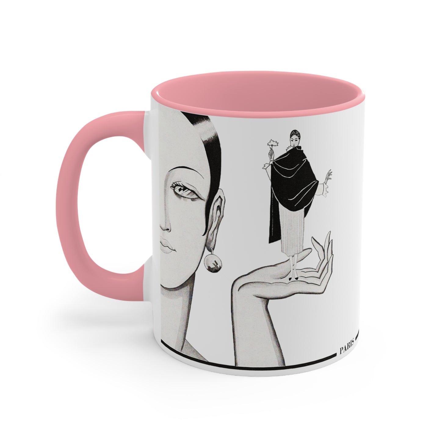 Paris Fashion Two-Tone Mug | Red, Black, Pink