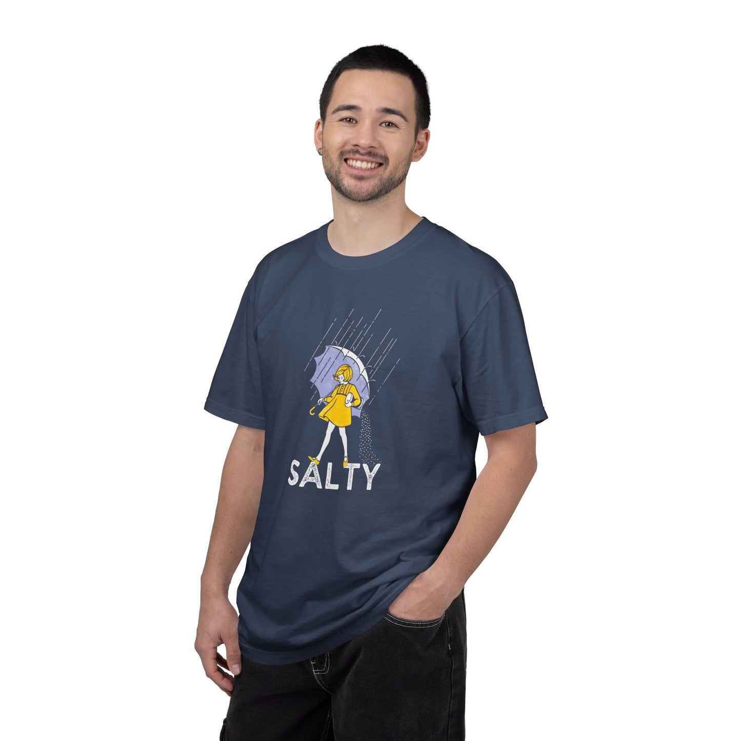 Salty Rain Girl T-Shirt — Funny Retro Illustration Tee