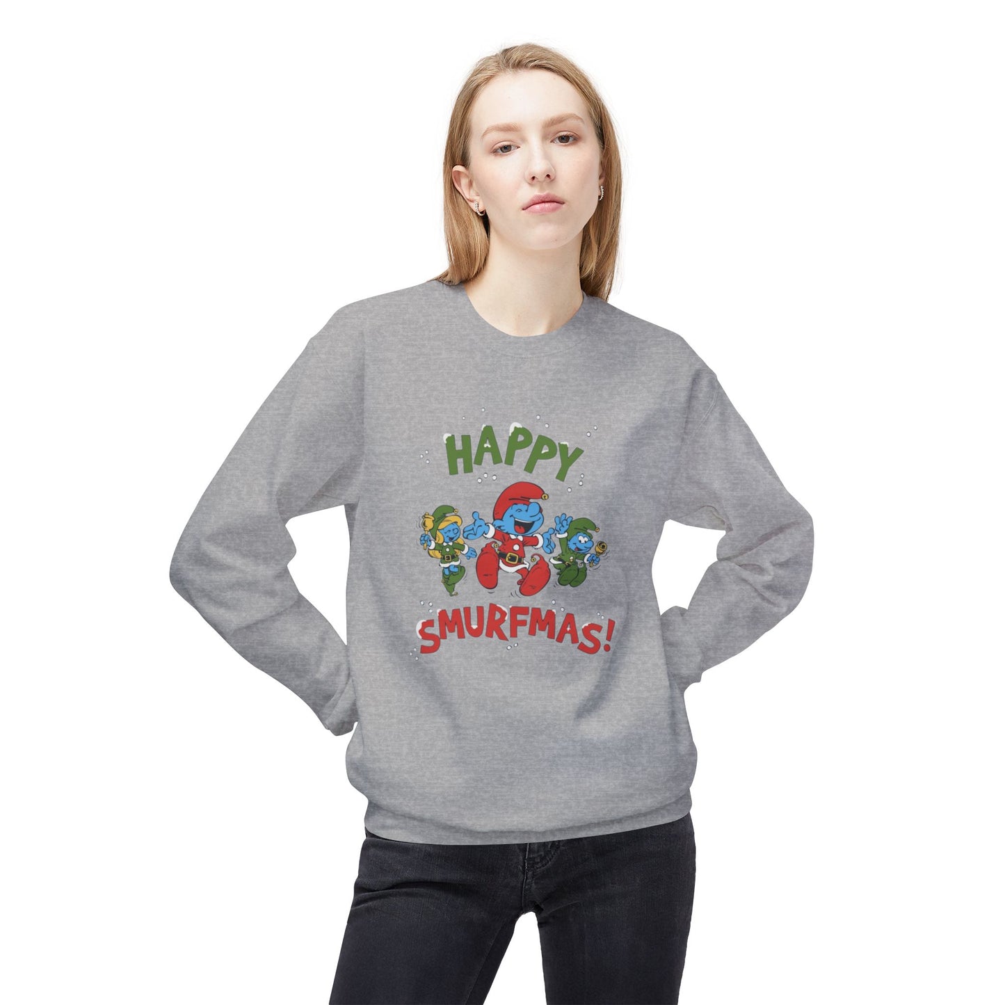 ‘Happy Smurfmas’ Festive Crewneck Sweatshirt