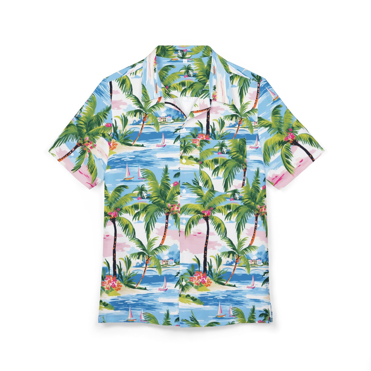 Tropical Vibes Unisex Hawaiian Button-Down Shirt