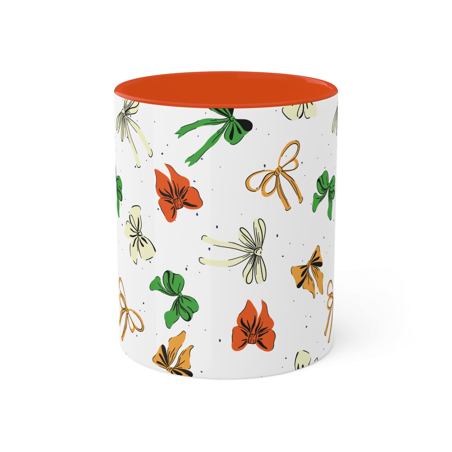 Coquette Bows #2 - 11 oz Mug, Green or Orange Interior