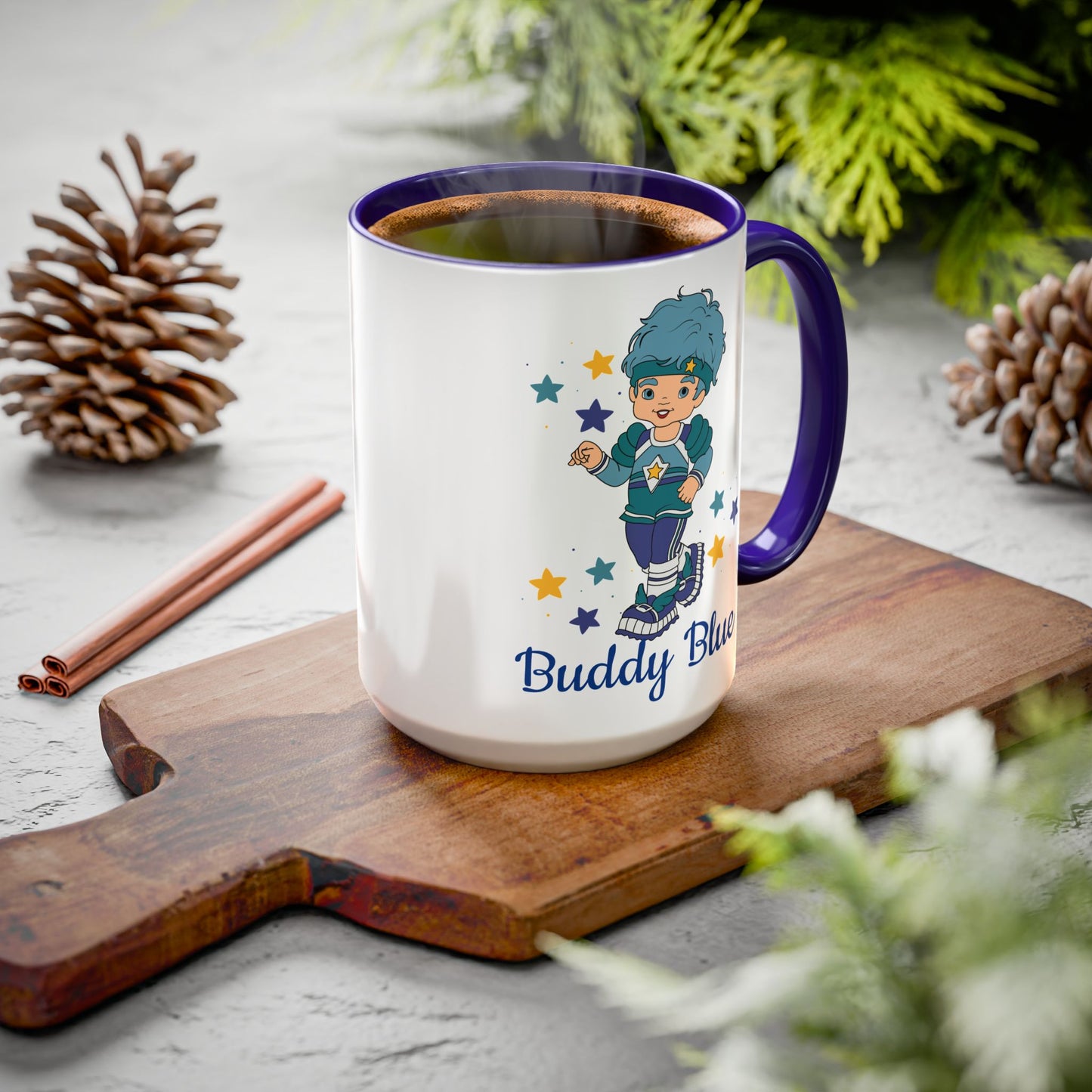 Rainbow Brite Color Kids Ceramic Mug - Buddy Blue, 11oz/15oz