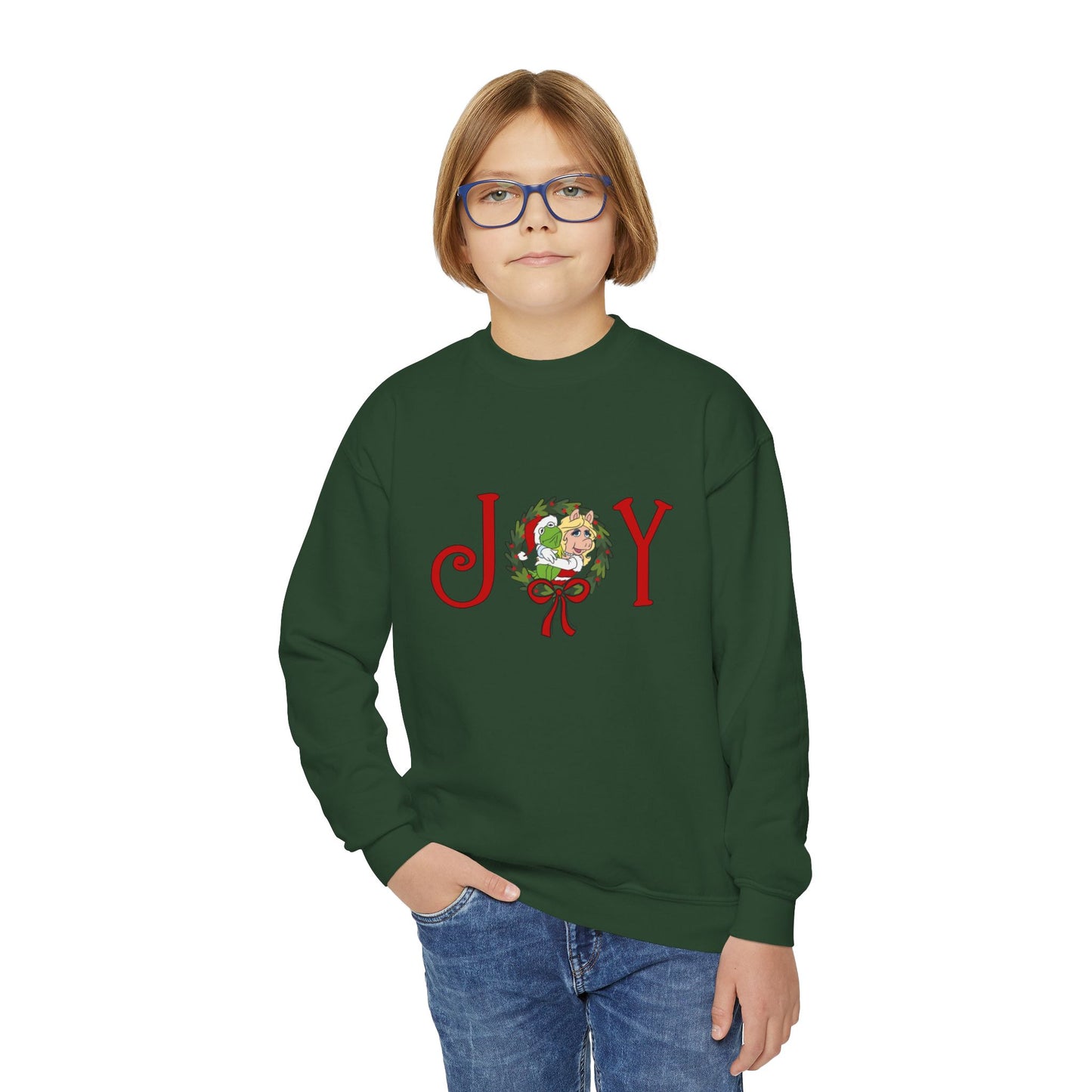 Kermit & Miss Piggy JOY Christmas Youth Crewneck Sweatshirt