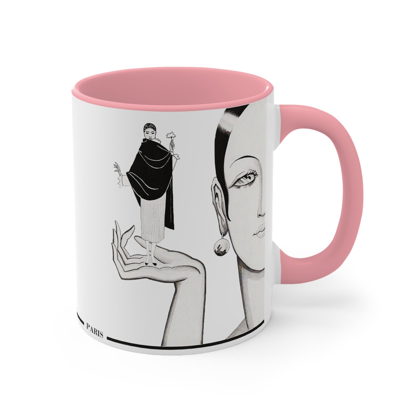 Paris Fashion Two-Tone Mug | Red, Black, Pink