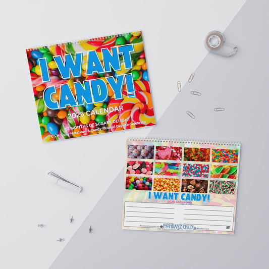 2025 Monthly Wall Calendar - I Want Candy!