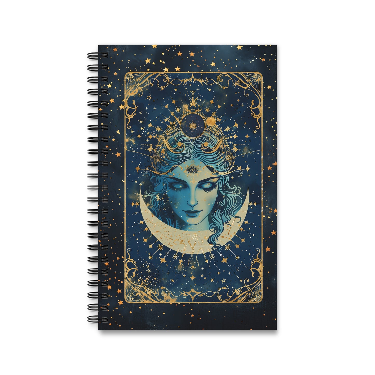 Spiral Notebook - Moon Goddess | Blank, Dot Grid, Lined, Task