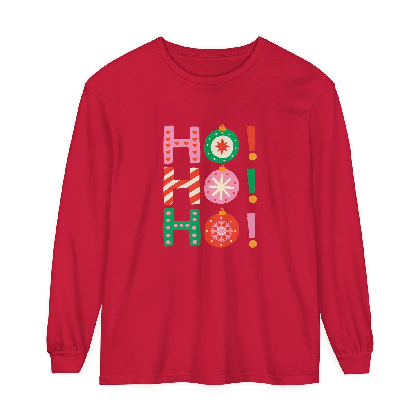 Candy Christmas “Ho! Ho! Ho!” Unisex Long Sleeve Tee