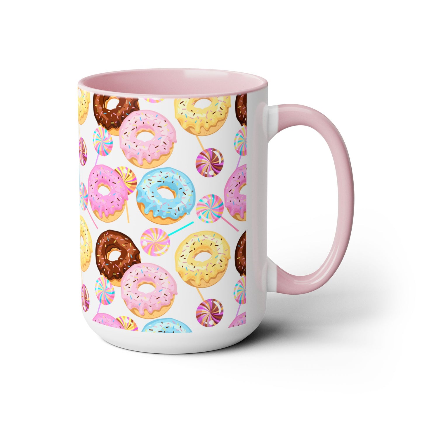 Sprinkled Donuts Two-Tone Mug | Pink or Light Blue