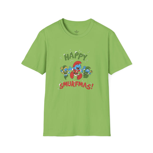 Happy Smurfmas T-Shirt — Festive Cartoon Holiday Tee