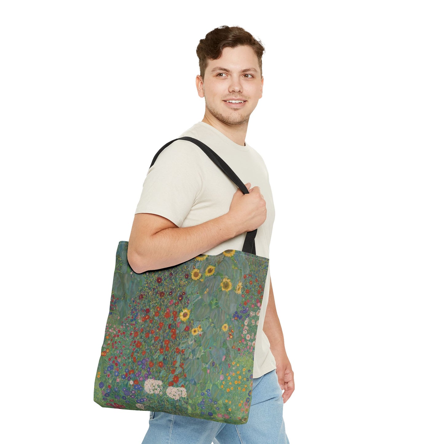 Klimt’s “Farm Garden with Sunflowers” Tote Bag