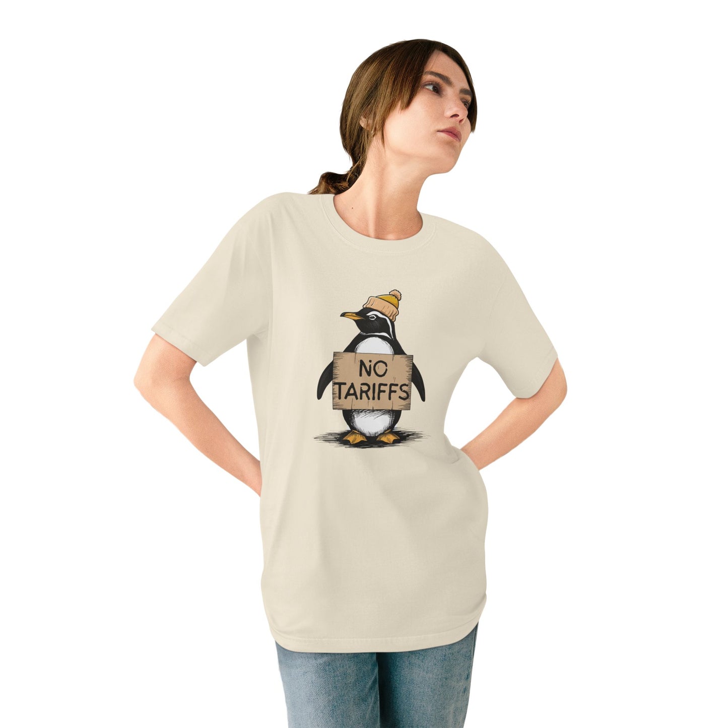 Organic Unisex Tee - ‘NO TARIFFS’ Penguin