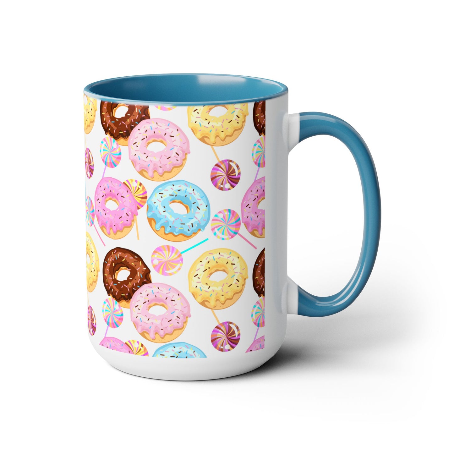 Sprinkled Donuts Two-Tone Mug | Pink or Light Blue