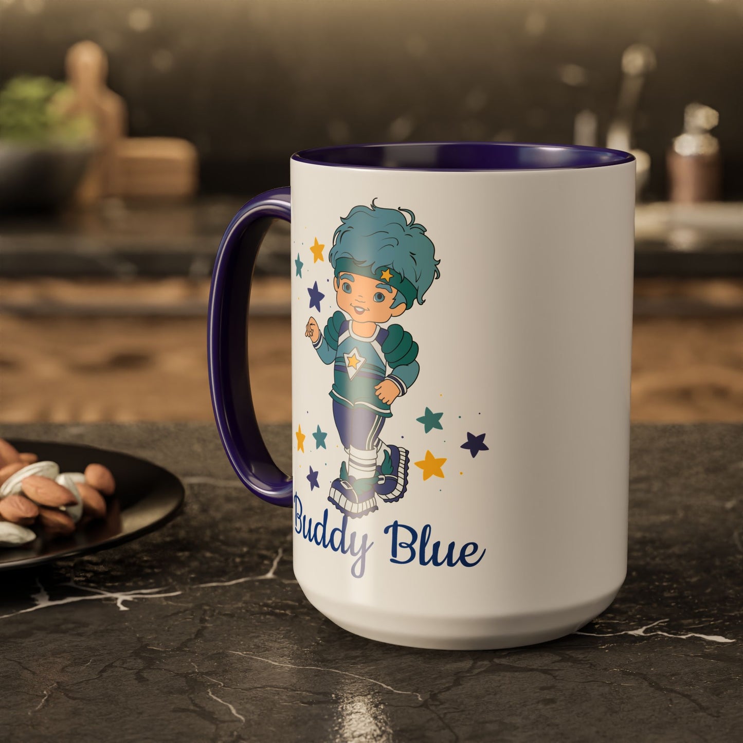 Rainbow Brite Color Kids Ceramic Mug - Buddy Blue, 11oz/15oz
